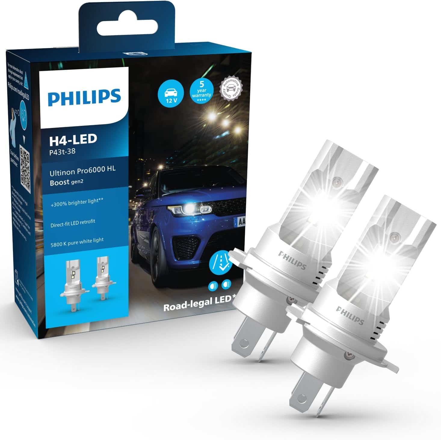 Detalle de Philips Ultinon Pro6000 Boost gen2 H4-LED 5.800K