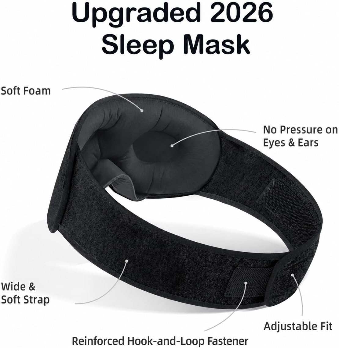 Thumbnail 5 de INNELO Sleep Eye Mask – Ultra Soft Breathable with Adjustable Strap