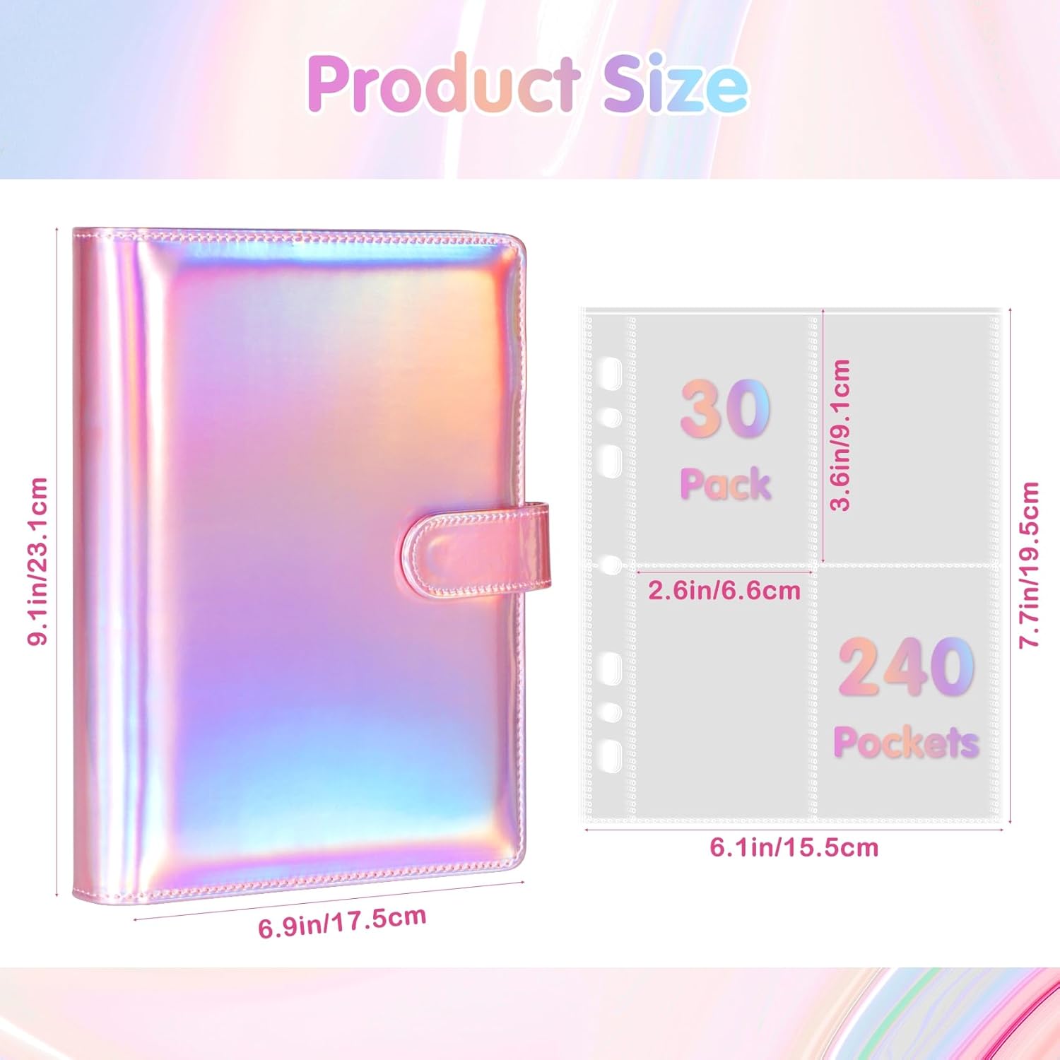 Thumbnail 4 de WITHYU A5 K-pop Photocard Binder with 30 Pack 4-Pocket Pages (240 card slots)