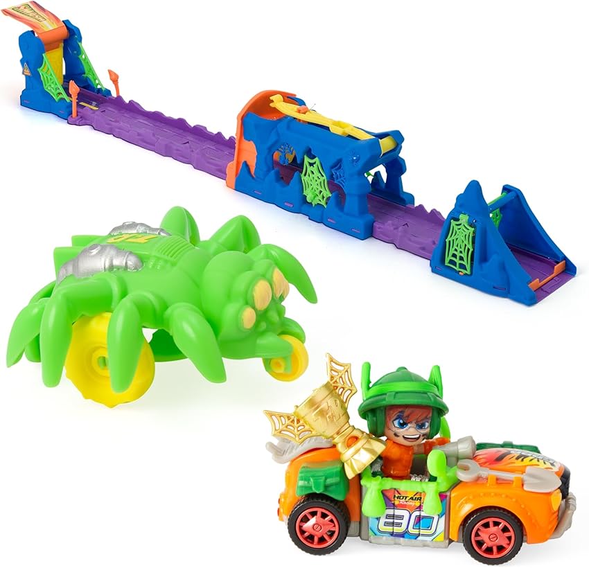 Detalle de T-Racers Spider Attack – Pista de Carrera 🕷️ con Vehículo Exclusivo