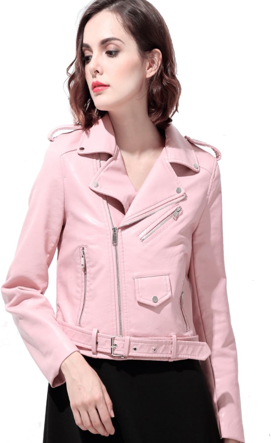 Thumbnail 6 de LY VAREY LIN Women's Faux Leather Motorcycle Jacket, PU