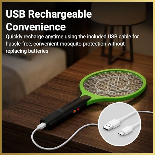 Thumbnail 7 de SHATCHI 49cm Electric Mosquito Swatter – USB Rechargeable Fly Zapper Racket