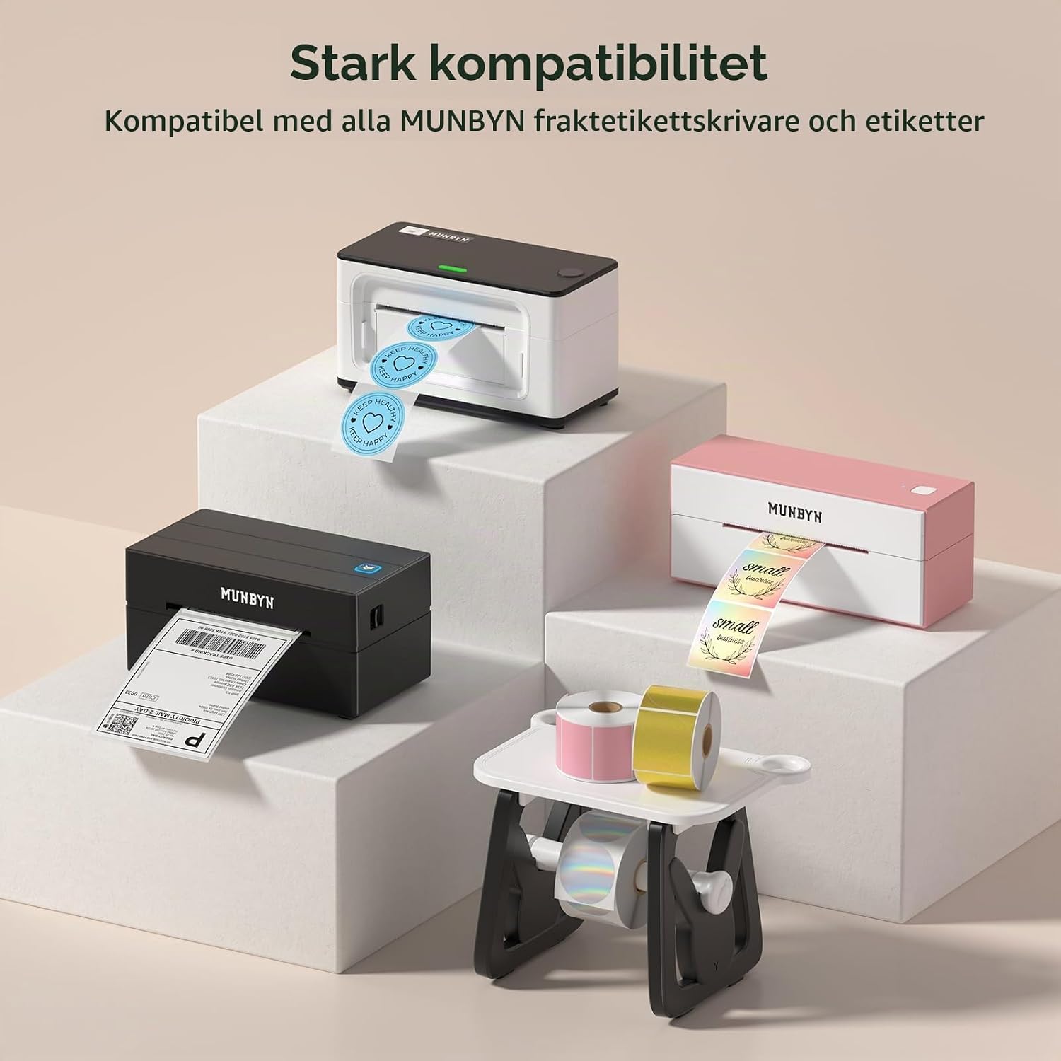Thumbnail 6 de MUNBYN ILH02-BK etiketthållare för 4 × 6-etiketter med kabelgenomföring