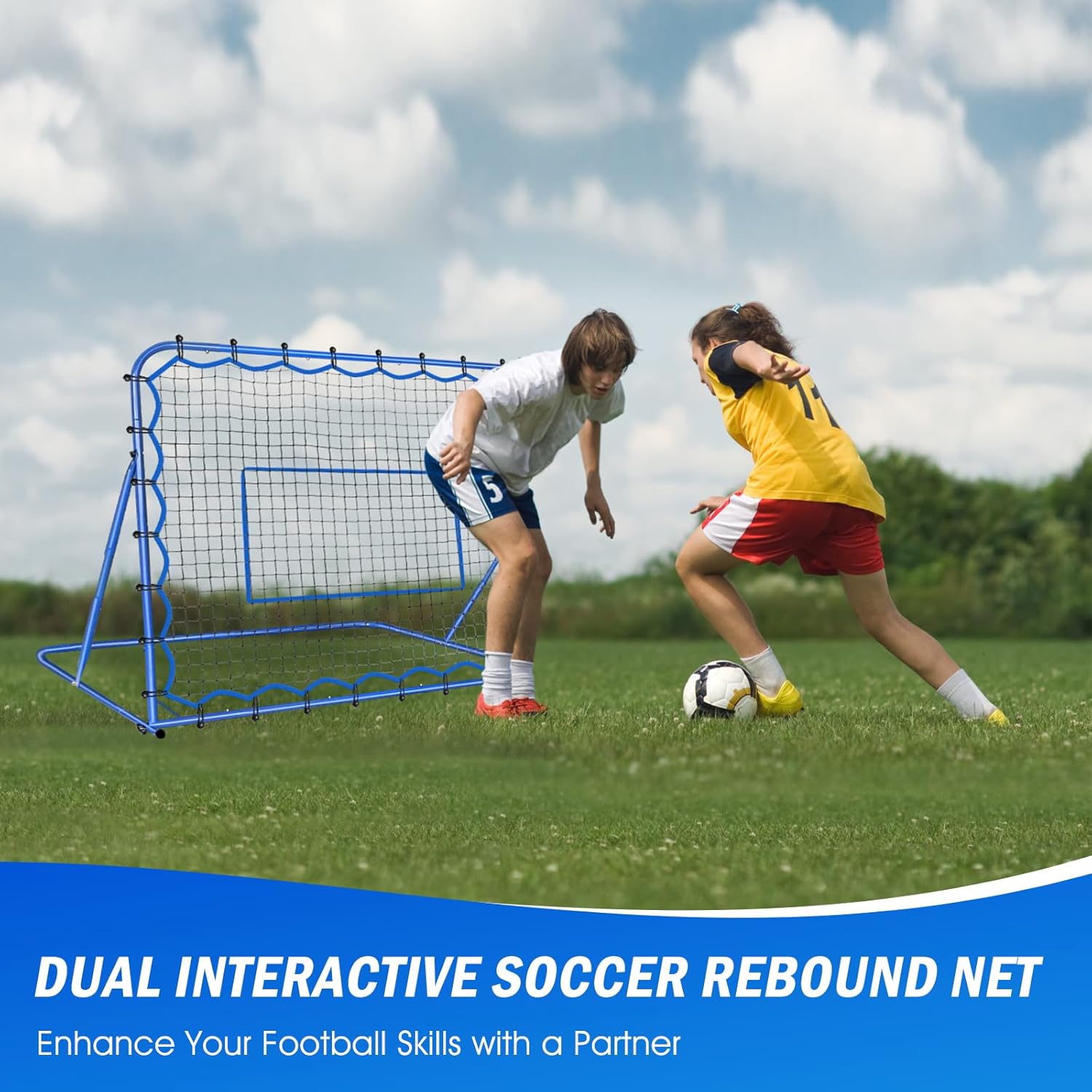 Thumbnail 4 de Winthai Soccer Baseball Volleyball Rebounder Net (5x4ft) – Quick-Switch 3-Mode Training Goal Net