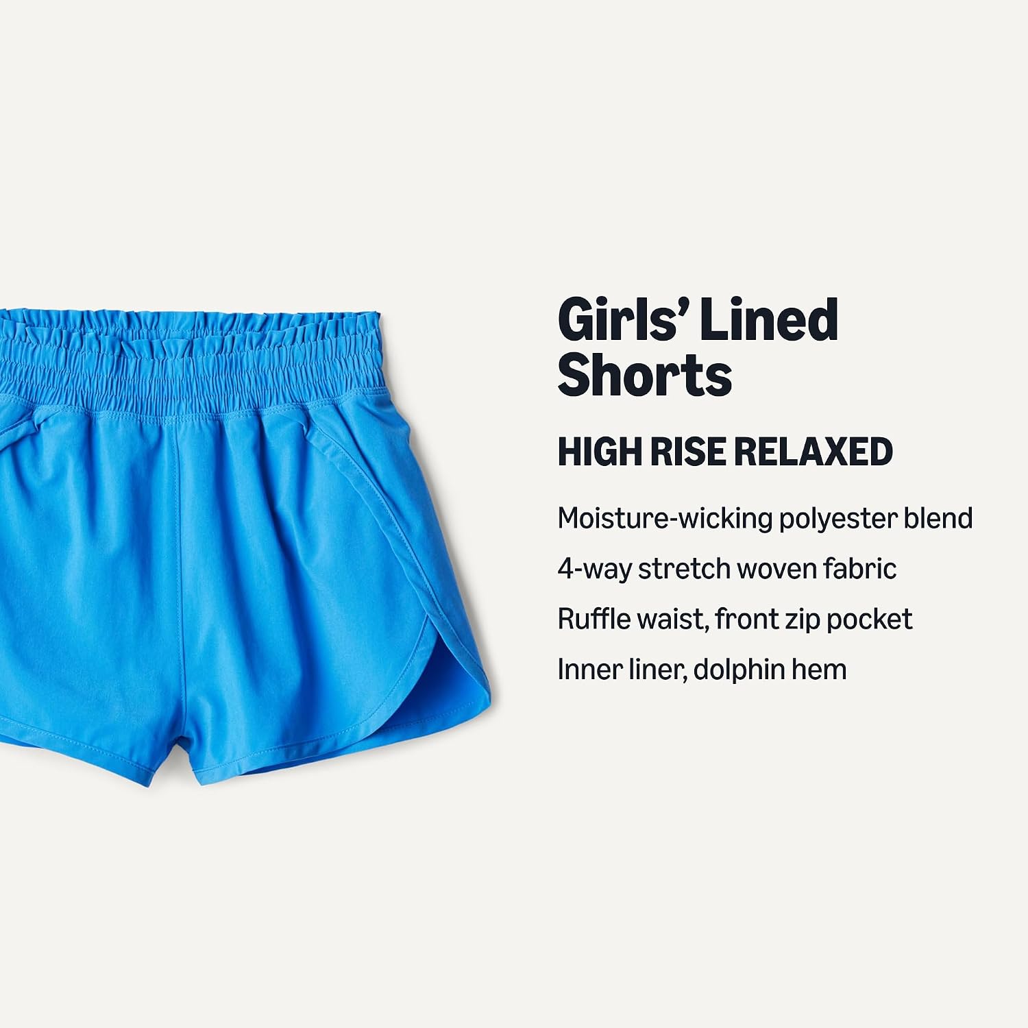Detalle 2 de Amazon Essentials Girls' High-Rise Athletic Performance Stretch Woven Shorts