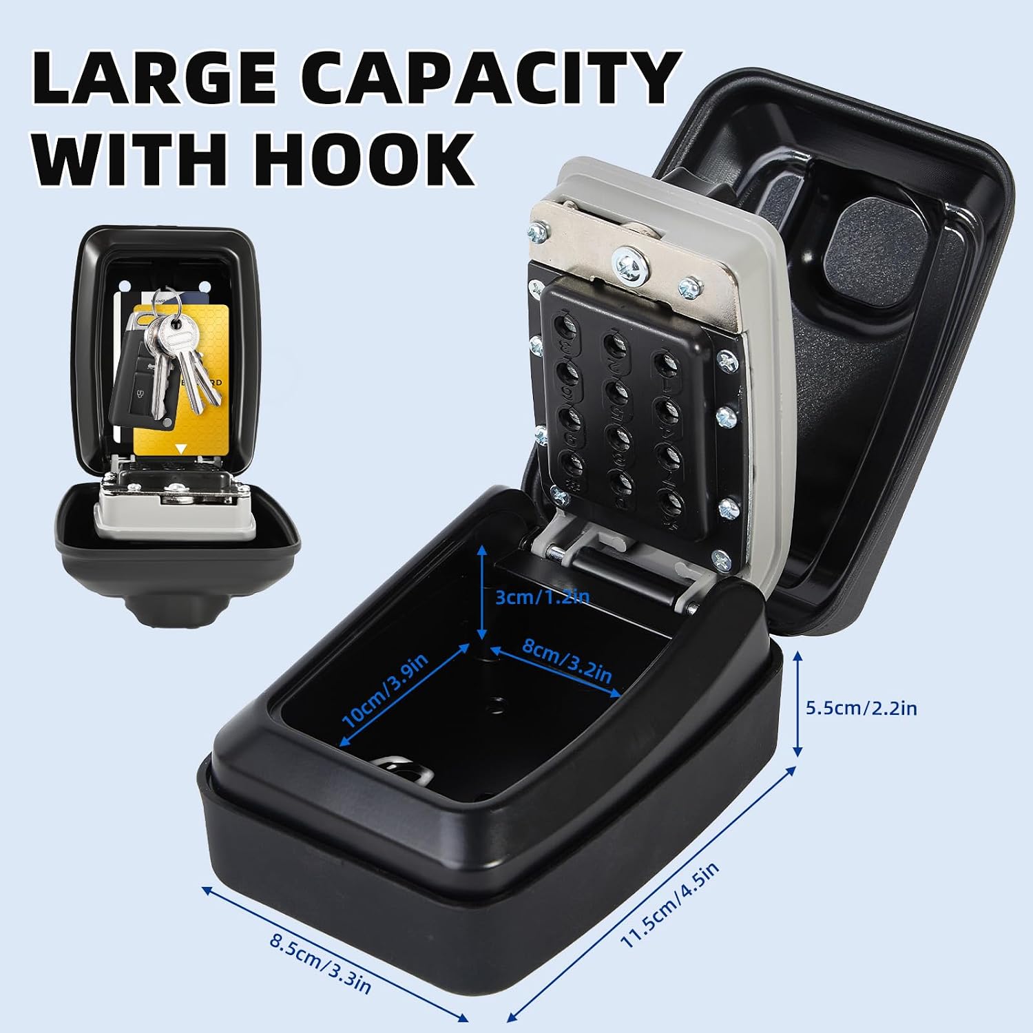 Detalle de Unichefry wall mounted key safe with waterproof cover and high-security combination lock
