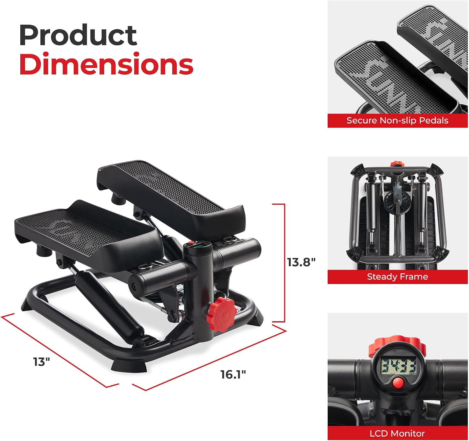 Thumbnail 6 de Sunny Health & Fitness SF-S0978SMART – skrętny mini stepper z taśmami i aplikacją