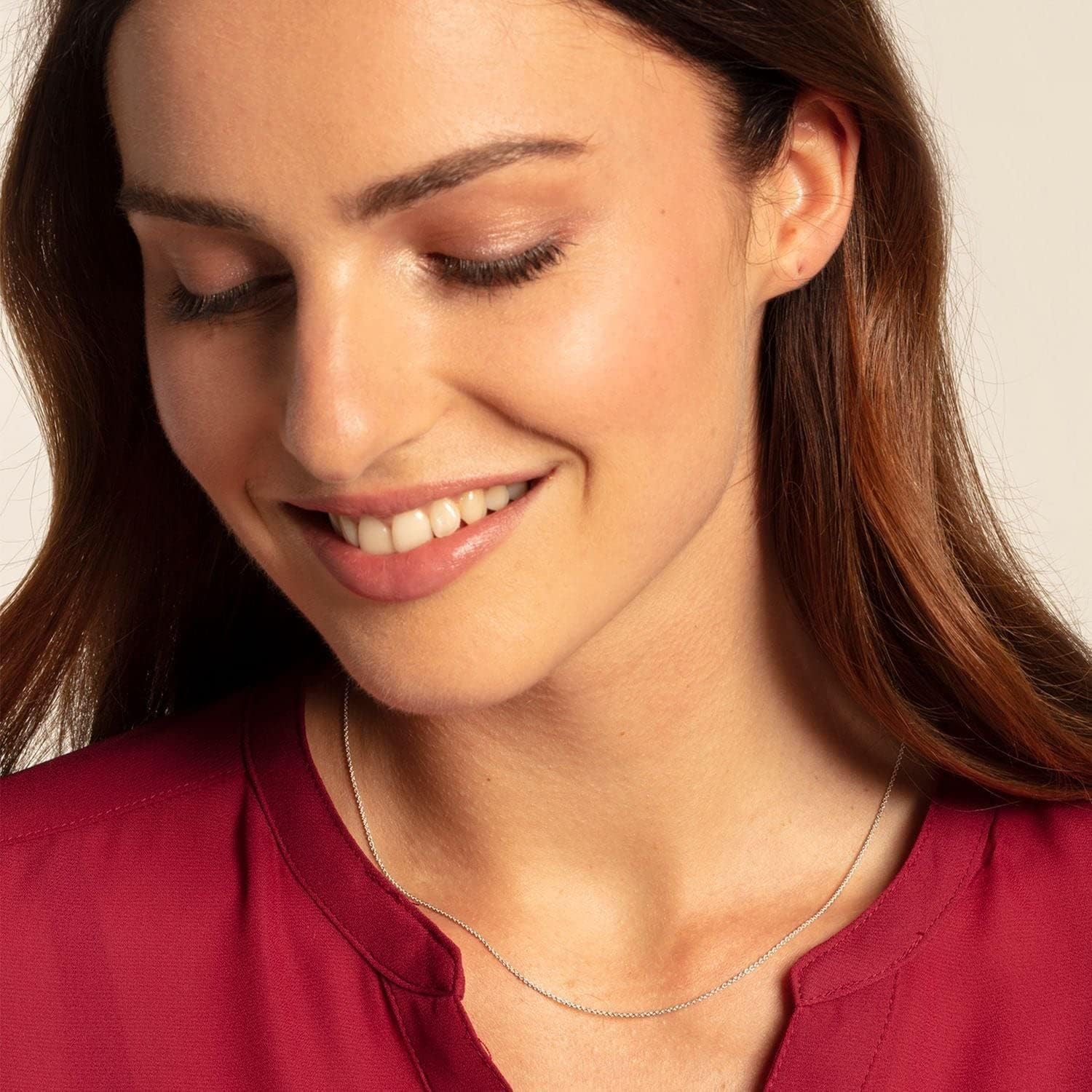 Detalle de THOMAS SABO Damen-Ankerkette aus 925 Sterling Silber, 42 cm (verstellbar 38–42 cm) – KE1105-001-12-L42v