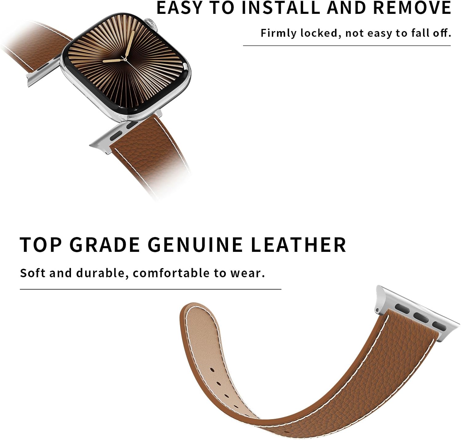 Thumbnail 3 de Tekvon Leather Watch Band 49mm Magnetic