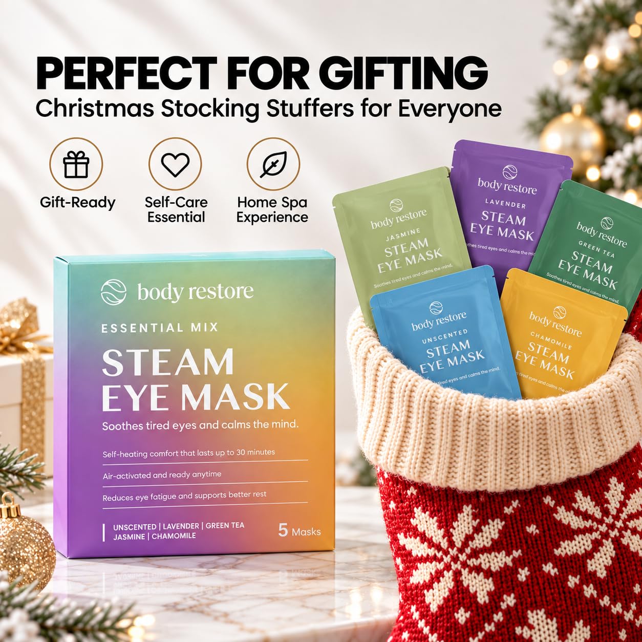Detalle 2 de Body Restore Heated Eye Mask 5-Pack, Self-Heating Warm Compress in 5 Scents