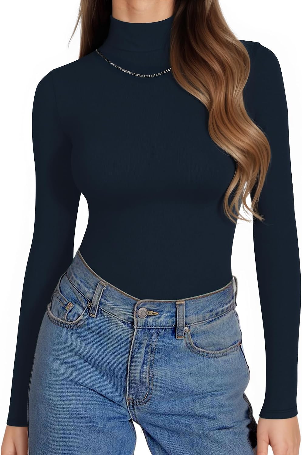 Thumbnail 6 de ALGALAROUND Women's Long Sleeve Turtle Neck Top – Slim Fit Knit for Autumn and Winter