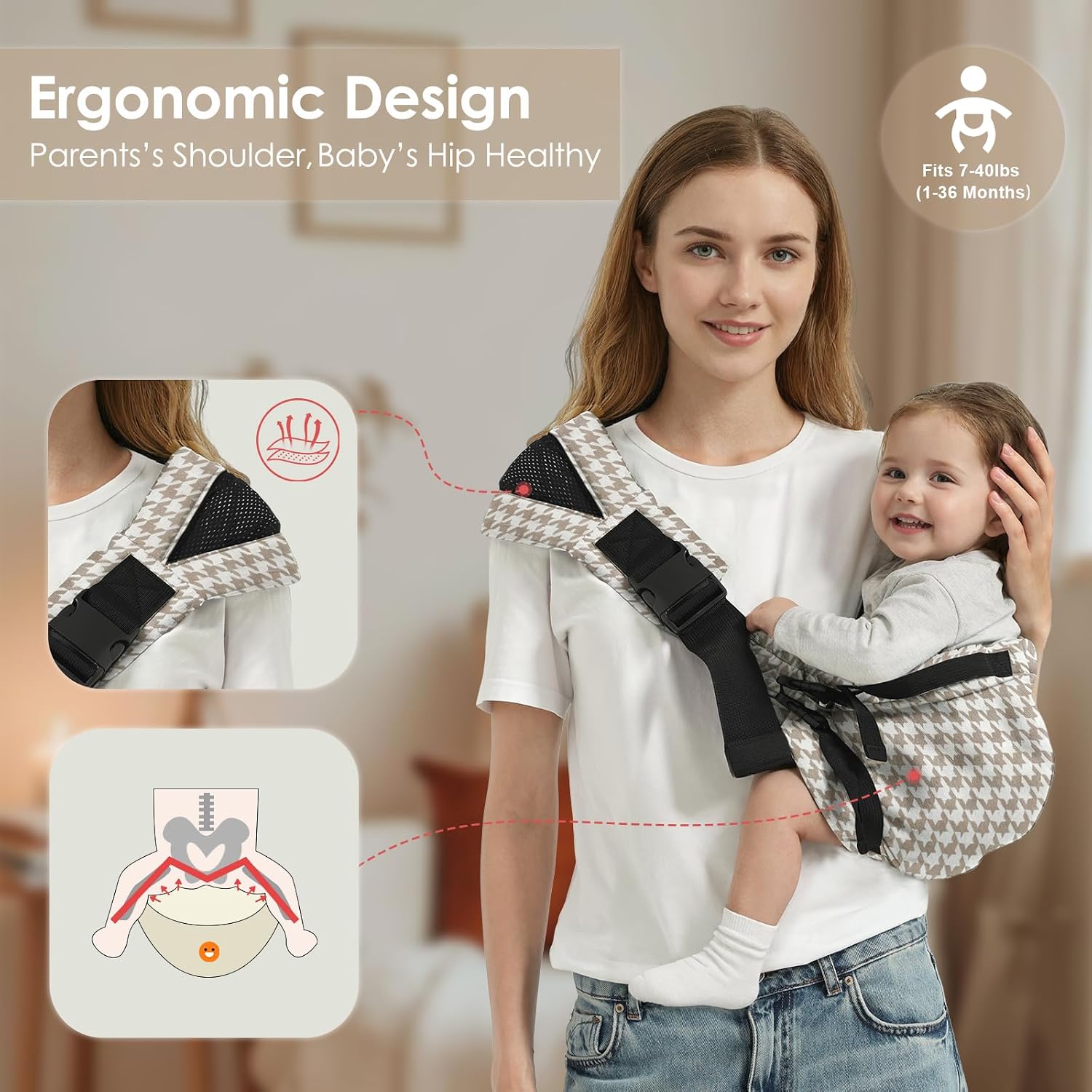 Detalle de Shiaon Baby Sling Carrier 8–40 lb