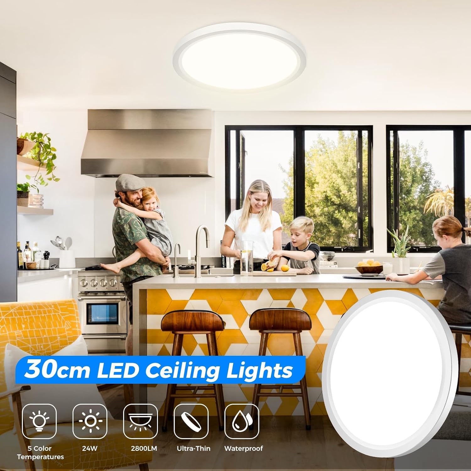 Thumbnail 2 de Peasur Deckenlampe LED Flach 24W IP54