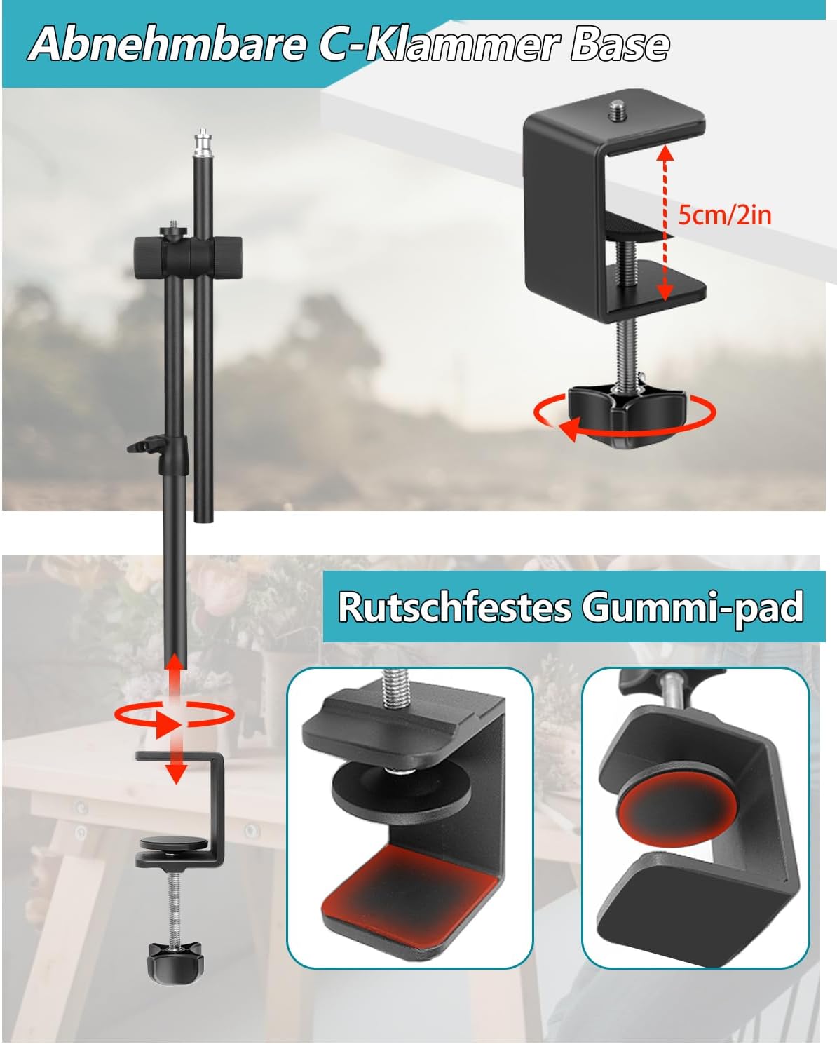 Thumbnail 6 de JEBUTU OS01 Tischstativ für Overhead 32,5–55 cm