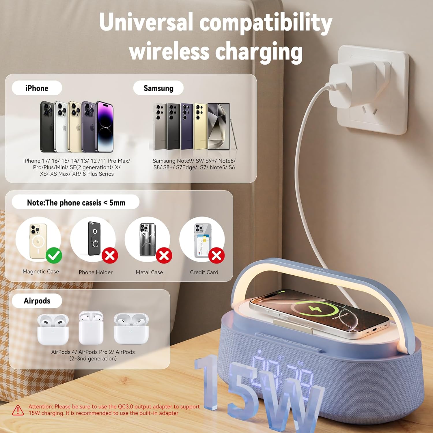 Thumbnail 1 de Bluetooth speaker with wireless charging 15W