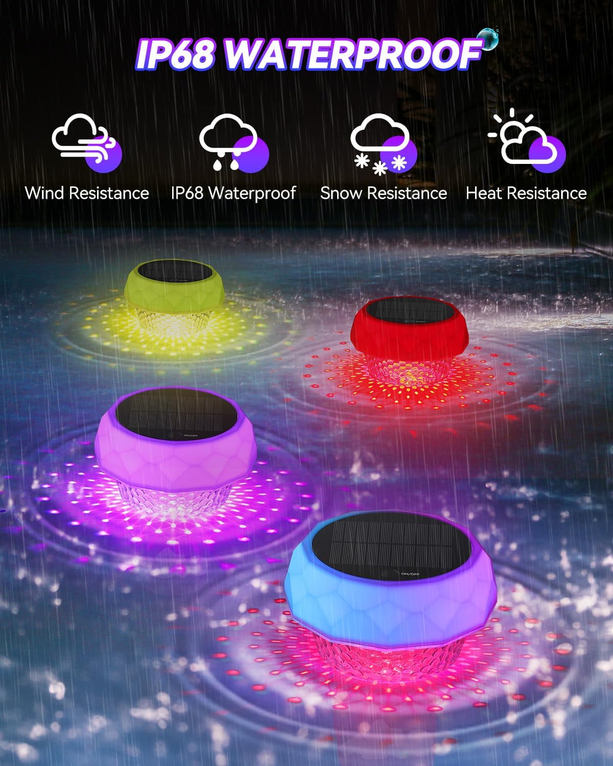 Thumbnail 1 de DoXtreme Luces de Piscina LED Sumergibles Solares con RGB y Control RF