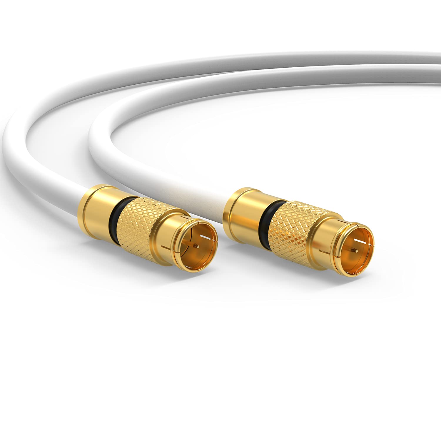 Detalle de RedStar24 SAT Kabel 1 m 135 dB – Koaxial Antennenkabel mit Quick F-Stecker, 75 Ω, 5‑fach geschirmt