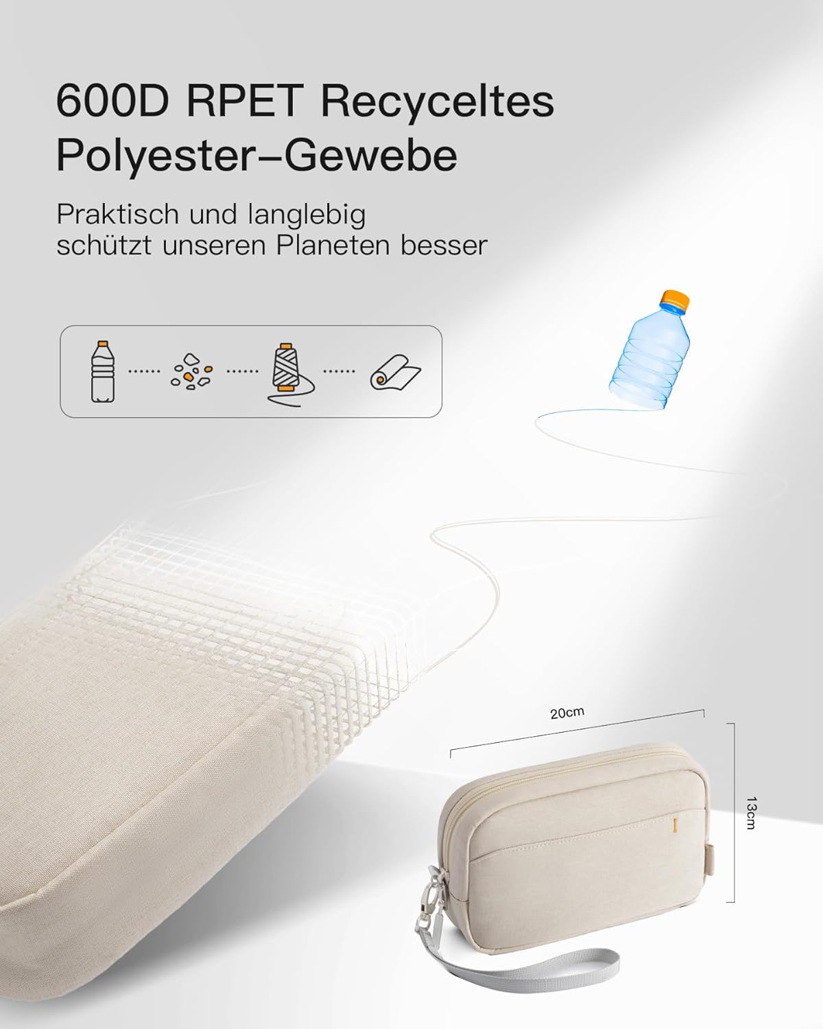 Thumbnail 2 de Inateck Kabeltasche Elektronik-Organizer (spritzwasserfest, 600D RPET) – Reise-Zubehör für Maus & USB-Stick