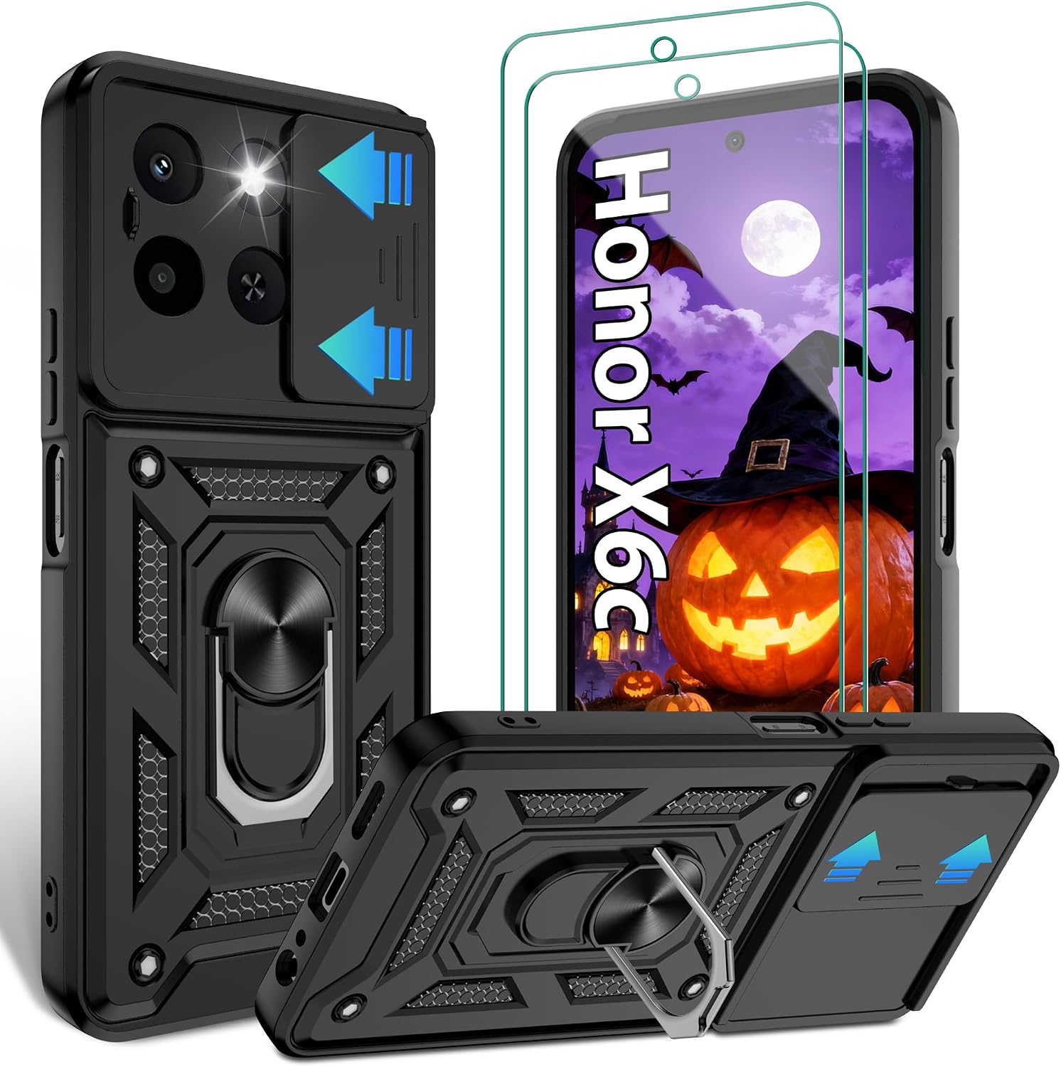 Imagen de Jshru Case for Honor X6c with Screen Protector and Ring Kickstand (Rose Gold) en OfertitasTOP