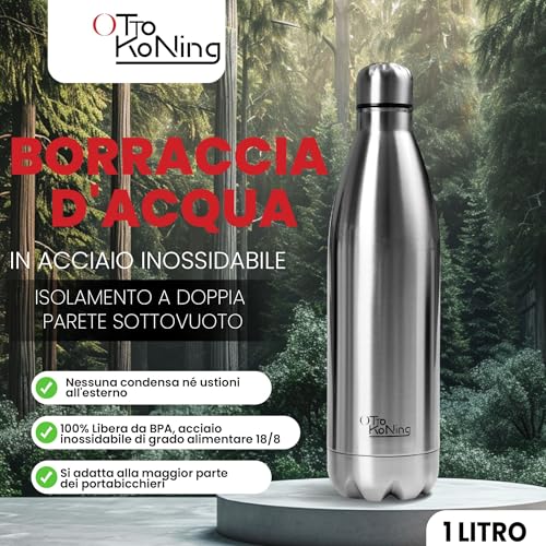 Thumbnail 1 de OTTO KONING Borraccia Termica 1 L Acciaio Inox Doppia Parete: robusta, pratica e versatile