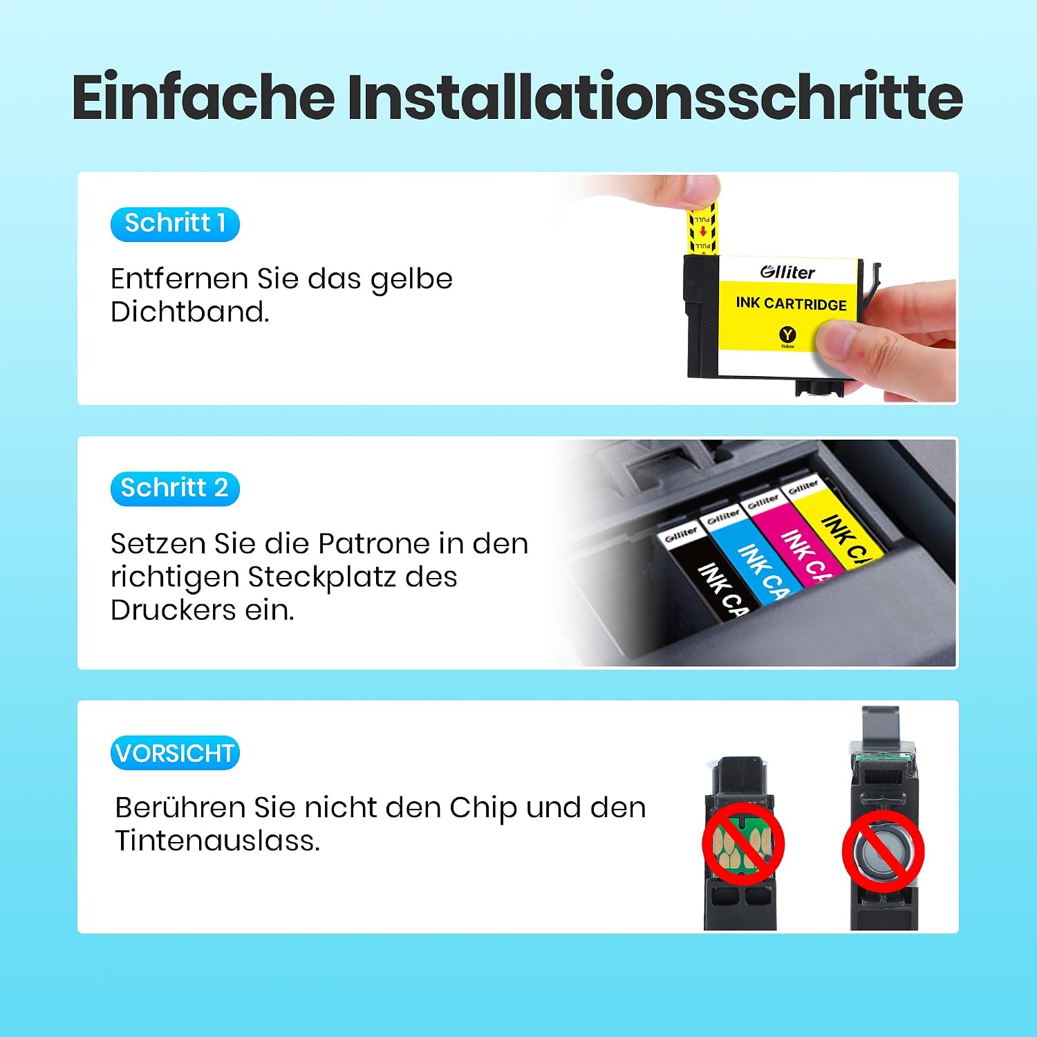 Thumbnail 6 de Glliter 604 XL Druckerpatronen kompatibel zu Epson 604XL (10er-Pack) für Expression Home & Workforce