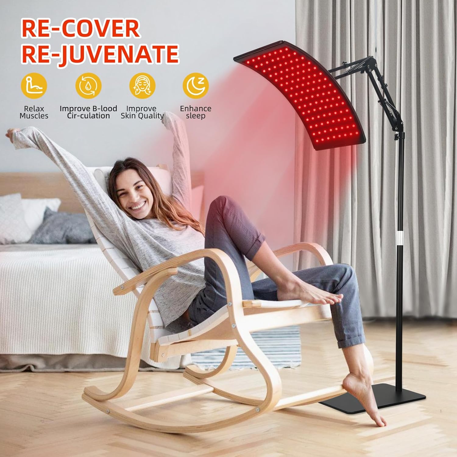 Detalle de Red Light Therapy Lamp 120-LED 660/850nm