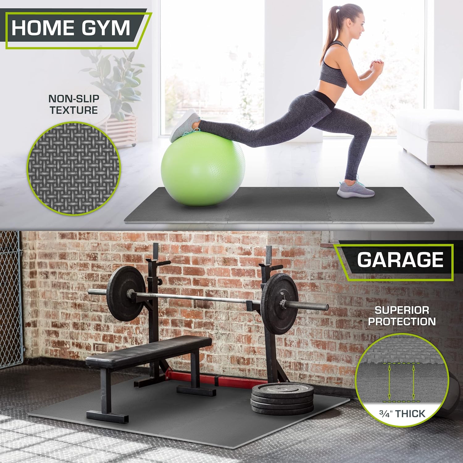 Thumbnail 2 de ProsourceFit Extra Thick Puzzle Exercise Mat 1" 🧩