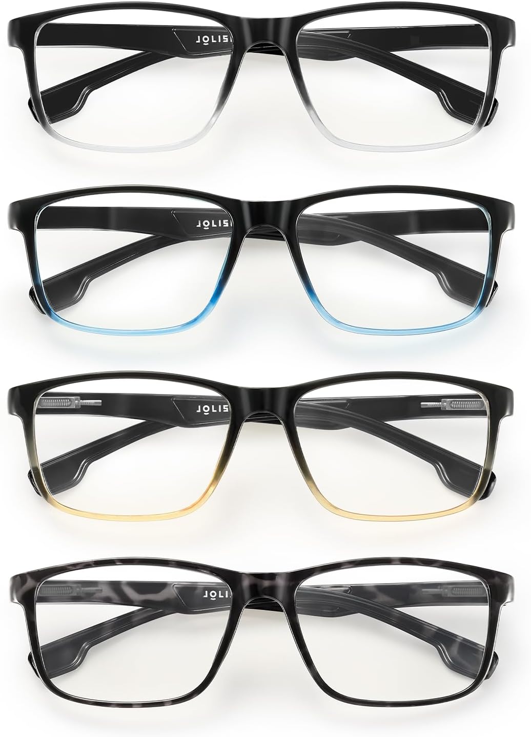 Thumbnail 6 de JOLISU 4 Pack Reading Glasses for Men — Blue Light Blocking, Spring Hinge, UV Protection