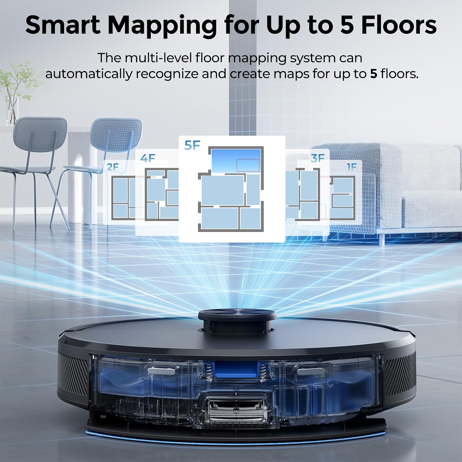 Detalle de Robot Vacuum and Mop Combo with 2.5L Dustbag