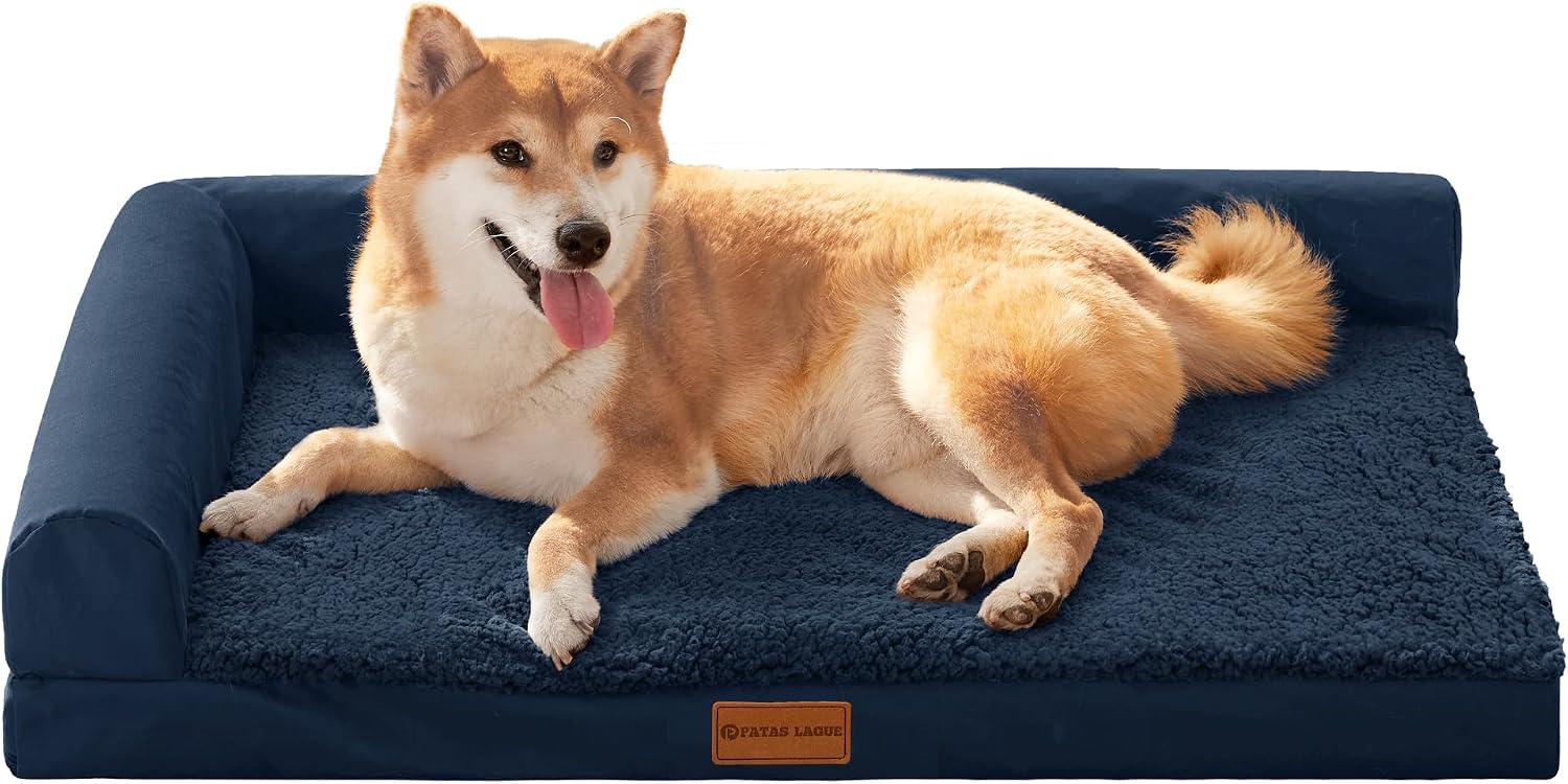 Detalle de Patas Lague JDM-L-HJL36 Orthopedic Dog Bed, 36 x 24-Inch Navy Blue