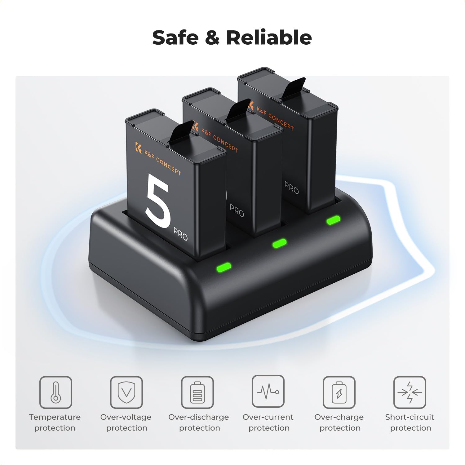 Thumbnail 5 de K&F CONCEPT Osmo Action 2100mAh 3-Pack