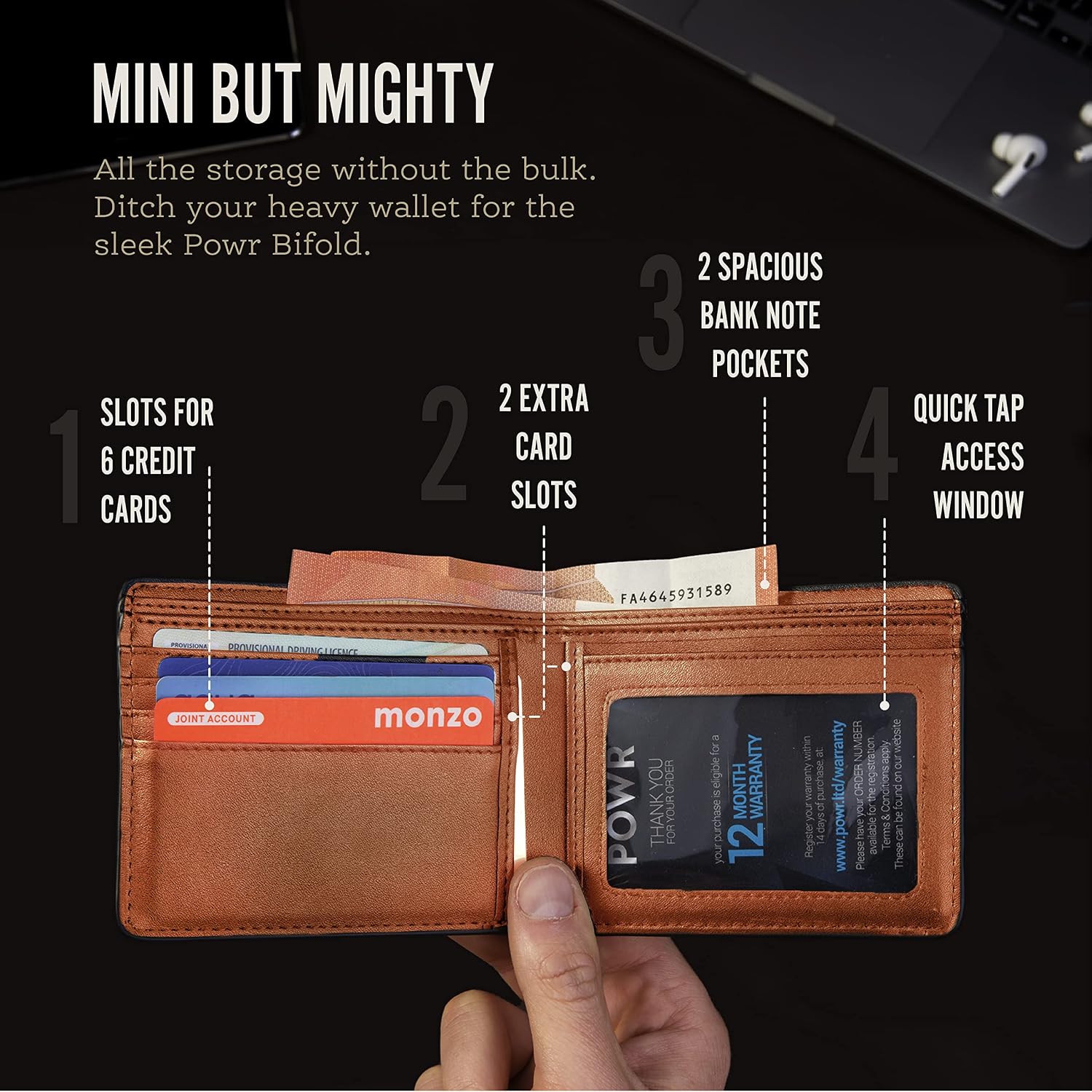 Detalle 2 de POWR Mens Wallet RFID blocking 6 slots