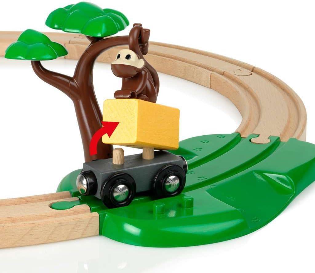 Detalle de BRIO World Safari Train Set for Kids (Age 3+) – Wooden Railway Track & Magnetic Accessories