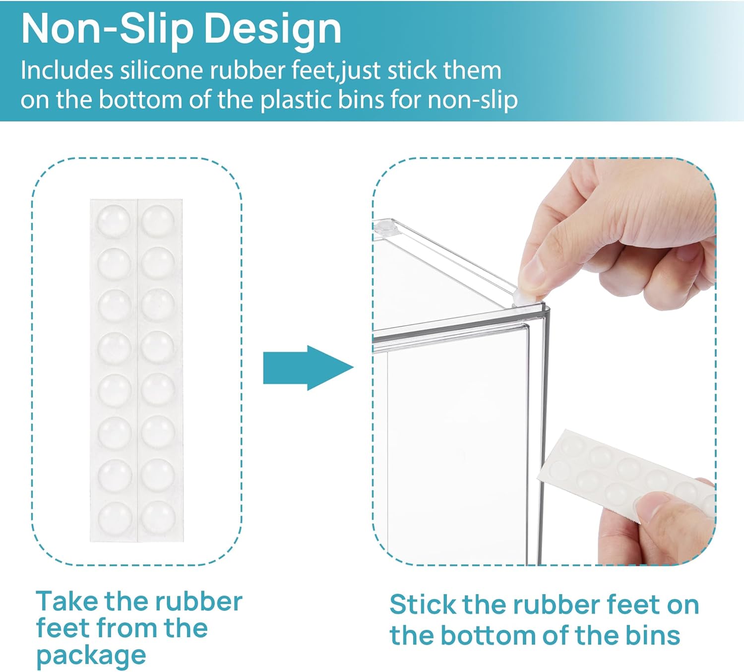 Thumbnail 5 de Vtopmart 7.6" Clear Stackable Storage Drawers 4 Pack