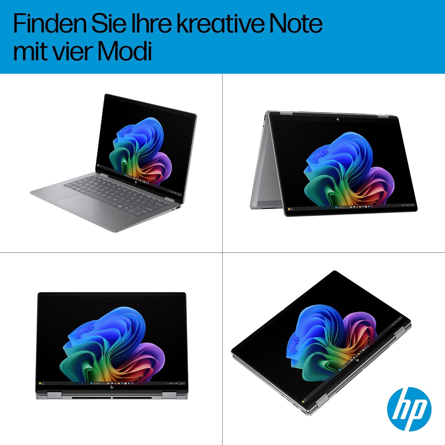 Thumbnail 5 de HP OmniBook X Flip 14 2-in-1 (AMD Ryzen AI 7 350, KI-NPU, Copilot+ PC) – silber, Touch 14" (Win11)