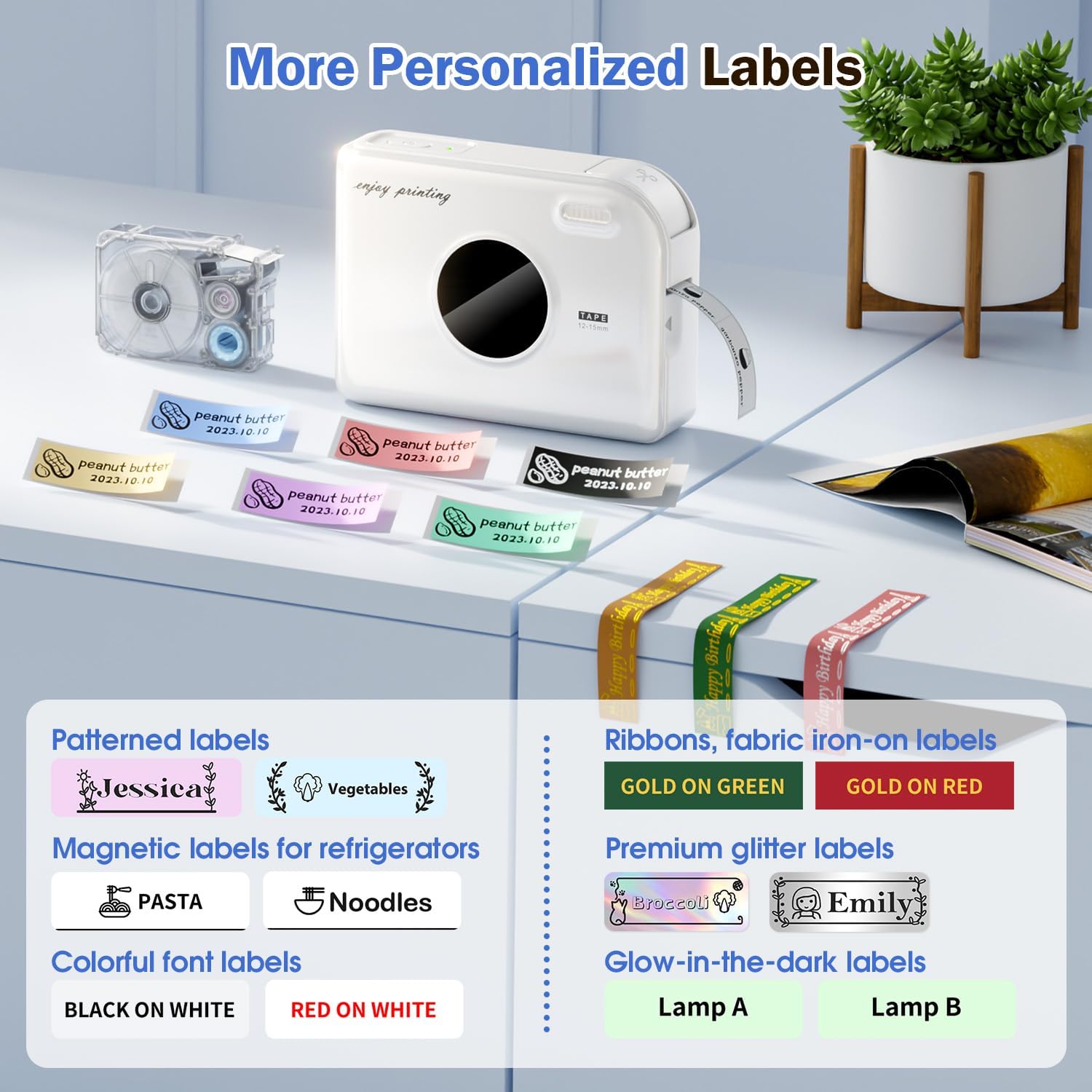 Detalle de Phomemo A30 DE-A30-WH-PRIMTER labelprinter, Bluetooth, thermisch, 300 dpi