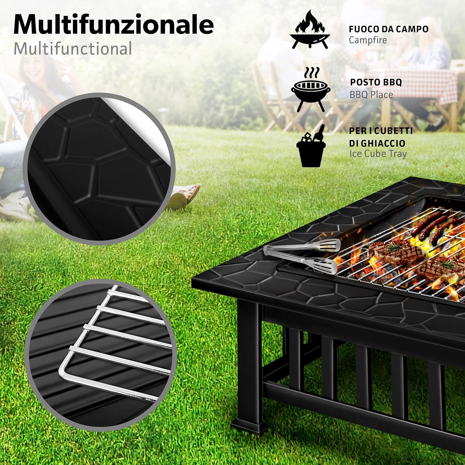 Thumbnail 3 de Tillvex Braciere con Parascintille e Griglia 3 in 1 per giardino