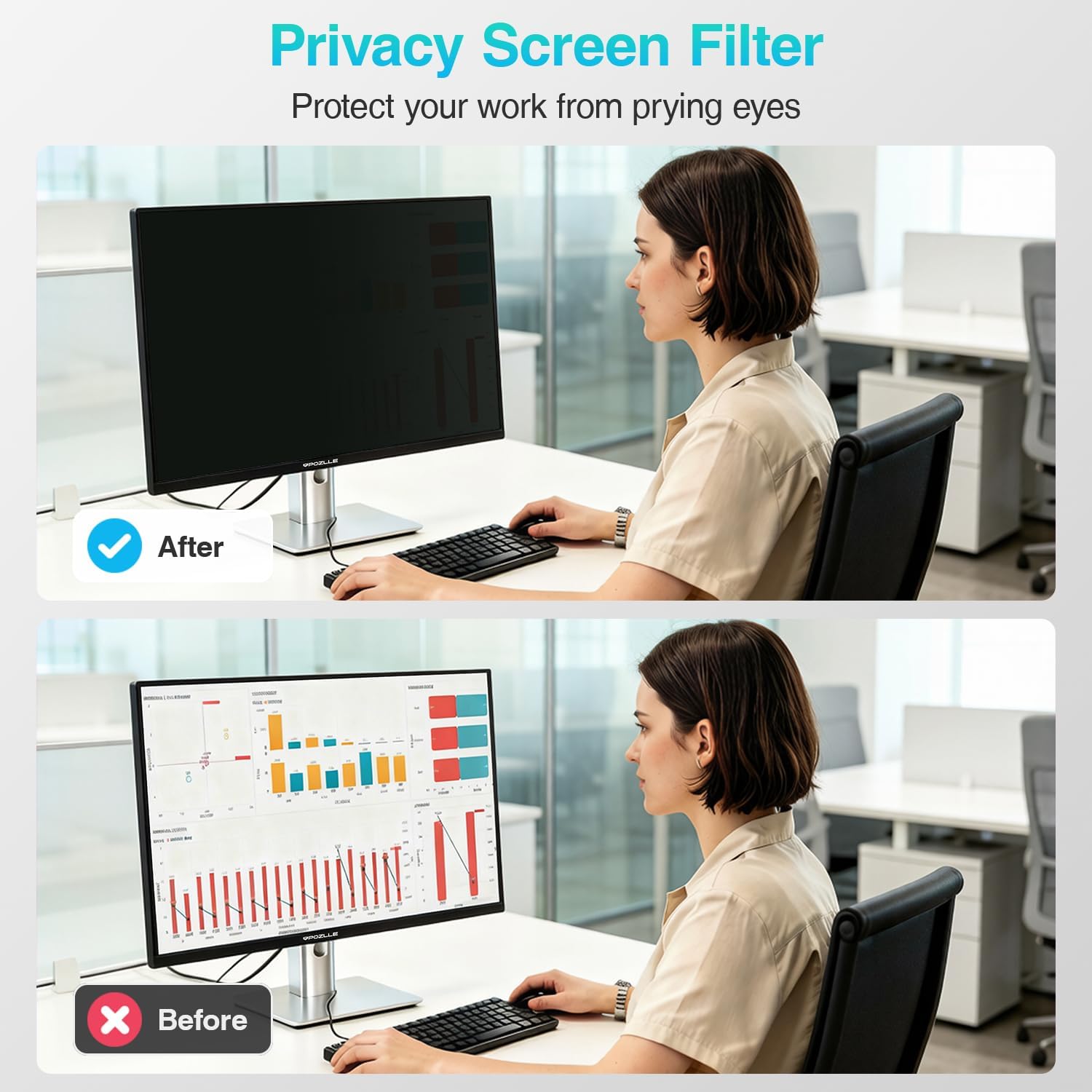 Detalle 2 de Pozlle 24-Inch Privacy Screen