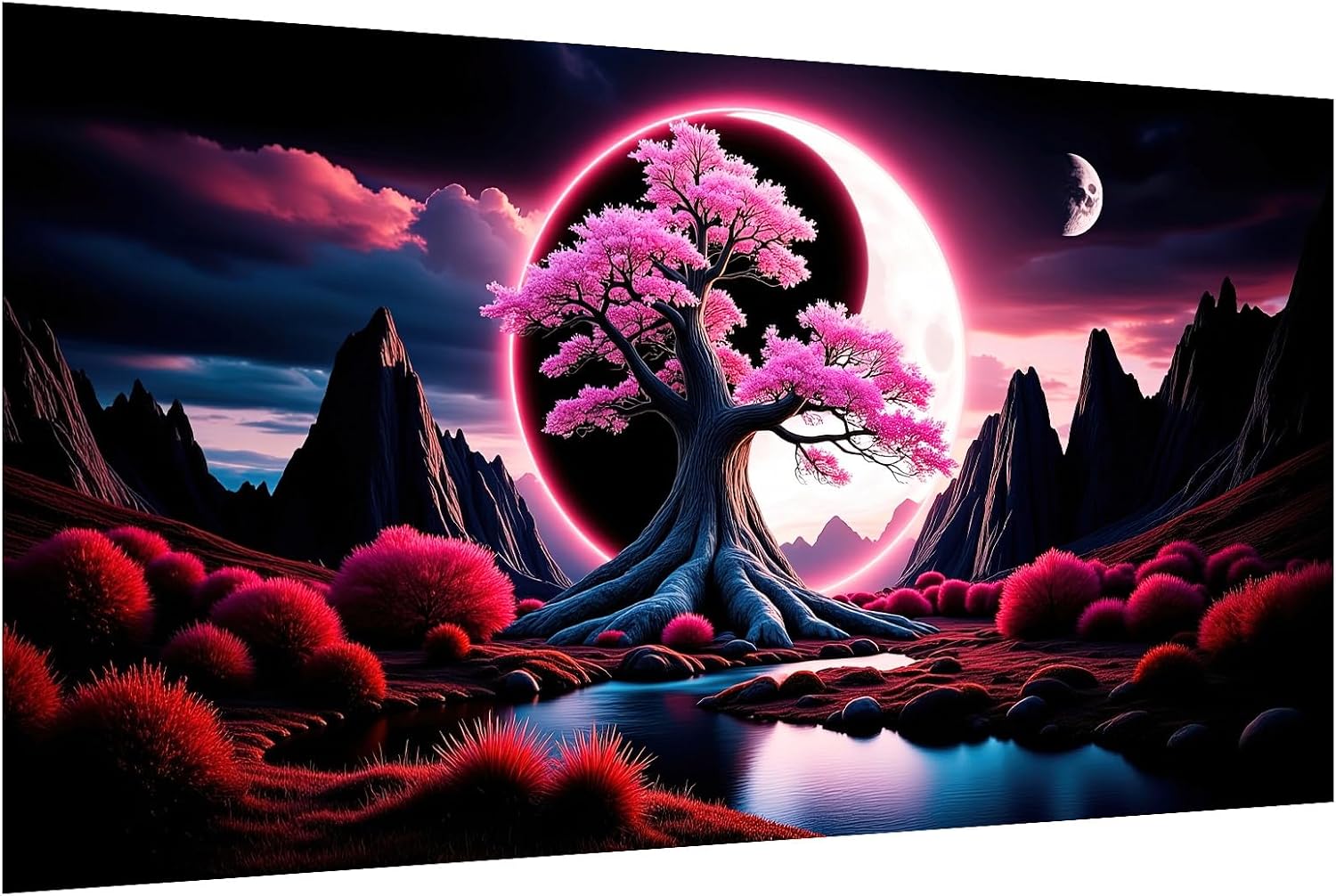 Detalle de SparkGlow diamond painting kit, 27.5 x 15.7 inches