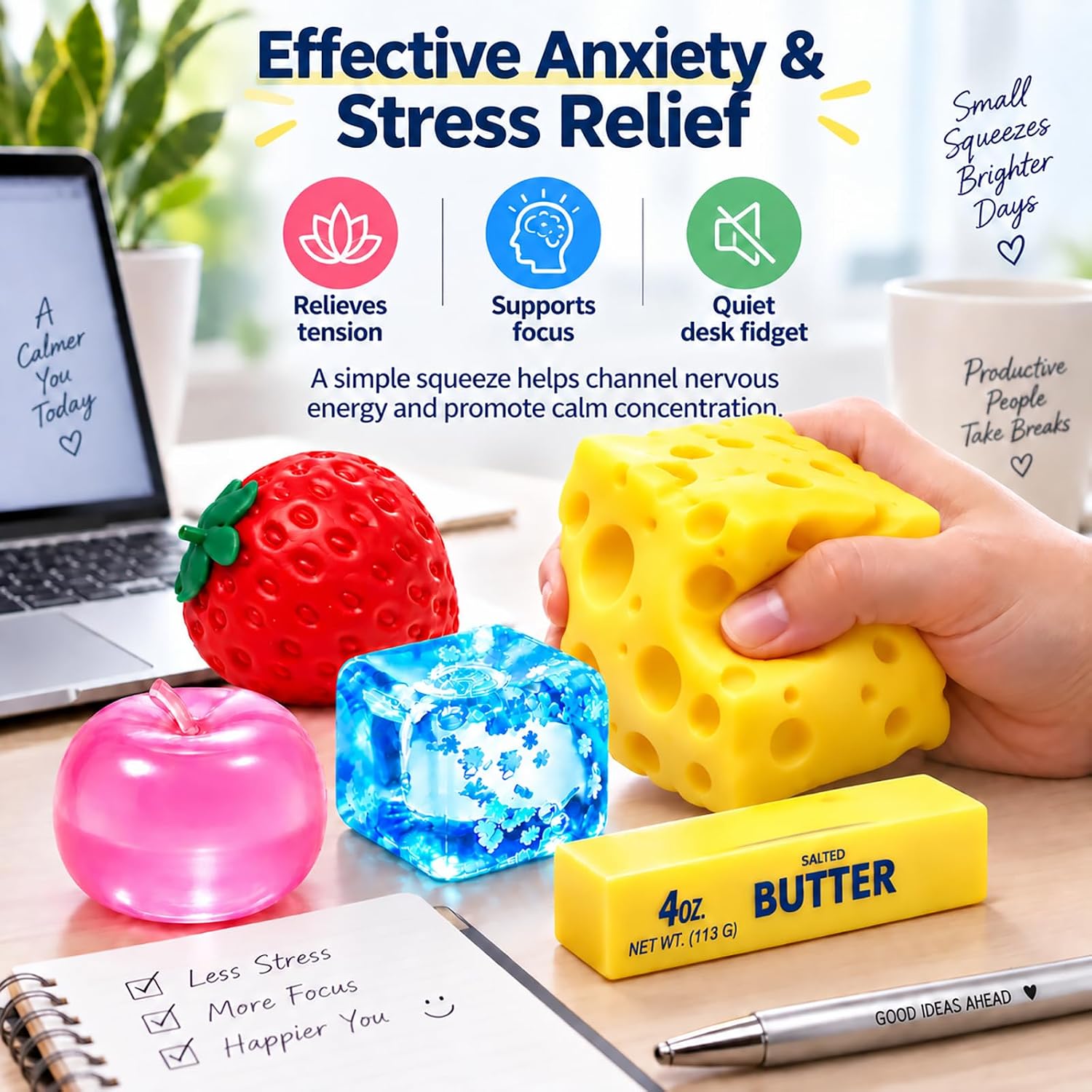 Detalle 1 de Tubasaya 5-Piece Sensory Fidget Squishy Set, Slow-Rising, Washable and Reusable