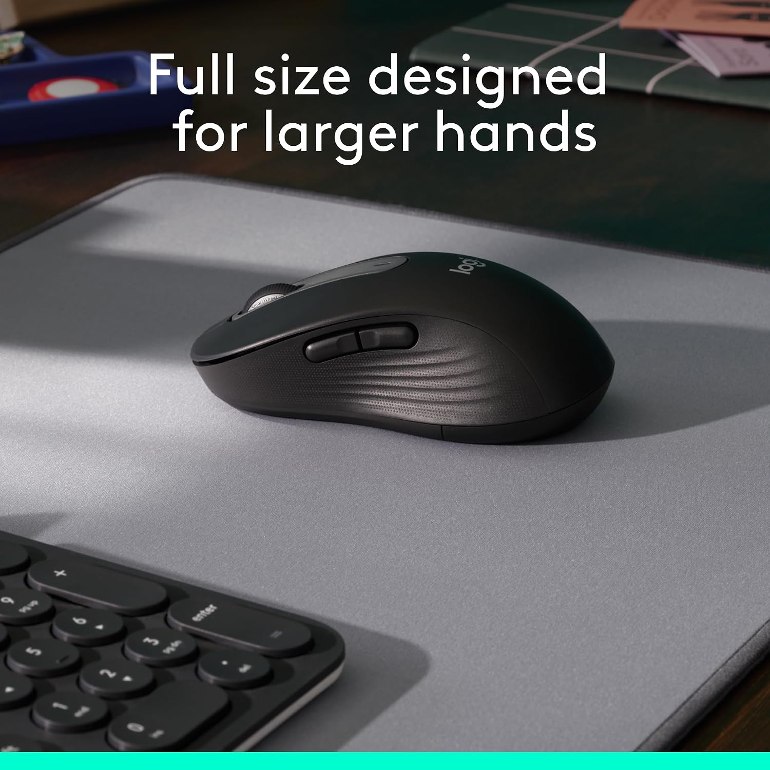 Detalle de Logitech Signature M650 L Wireless Mouse for Large Hands — Silent Clicks and Multi-Device Comfort