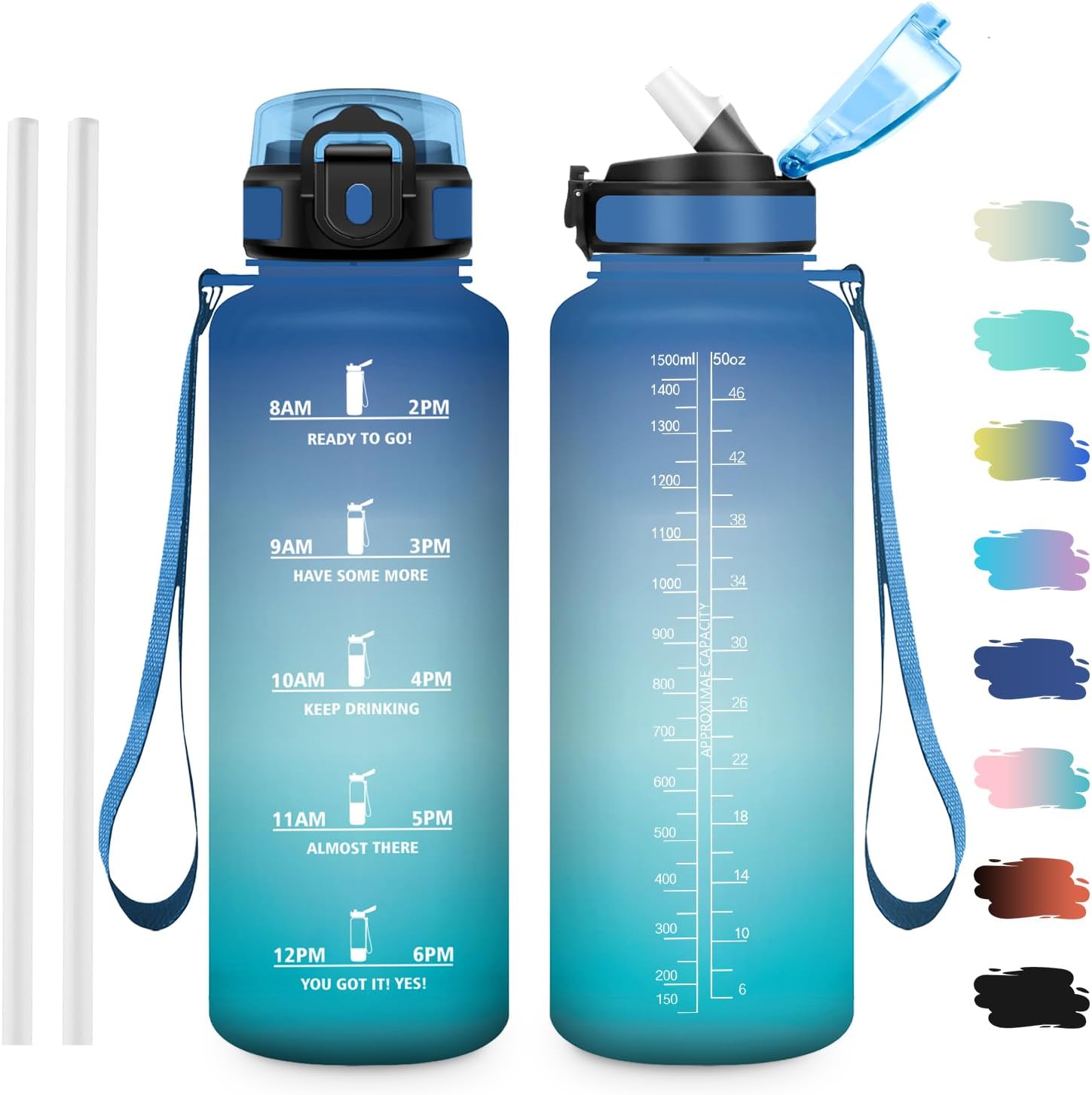 JAPORIA Borraccia 1.5L con cannuccia