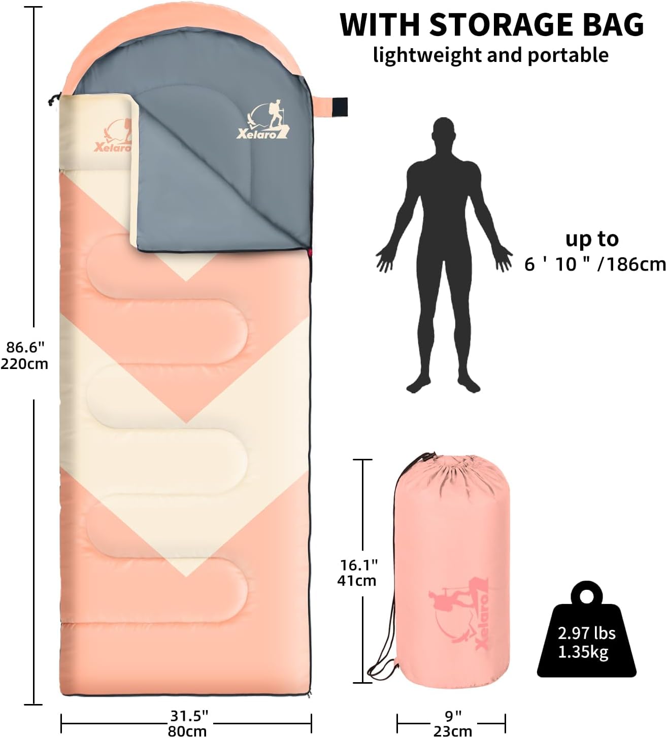 Detalle de Xelaro Sleeping Bag, Ripstop Polyester