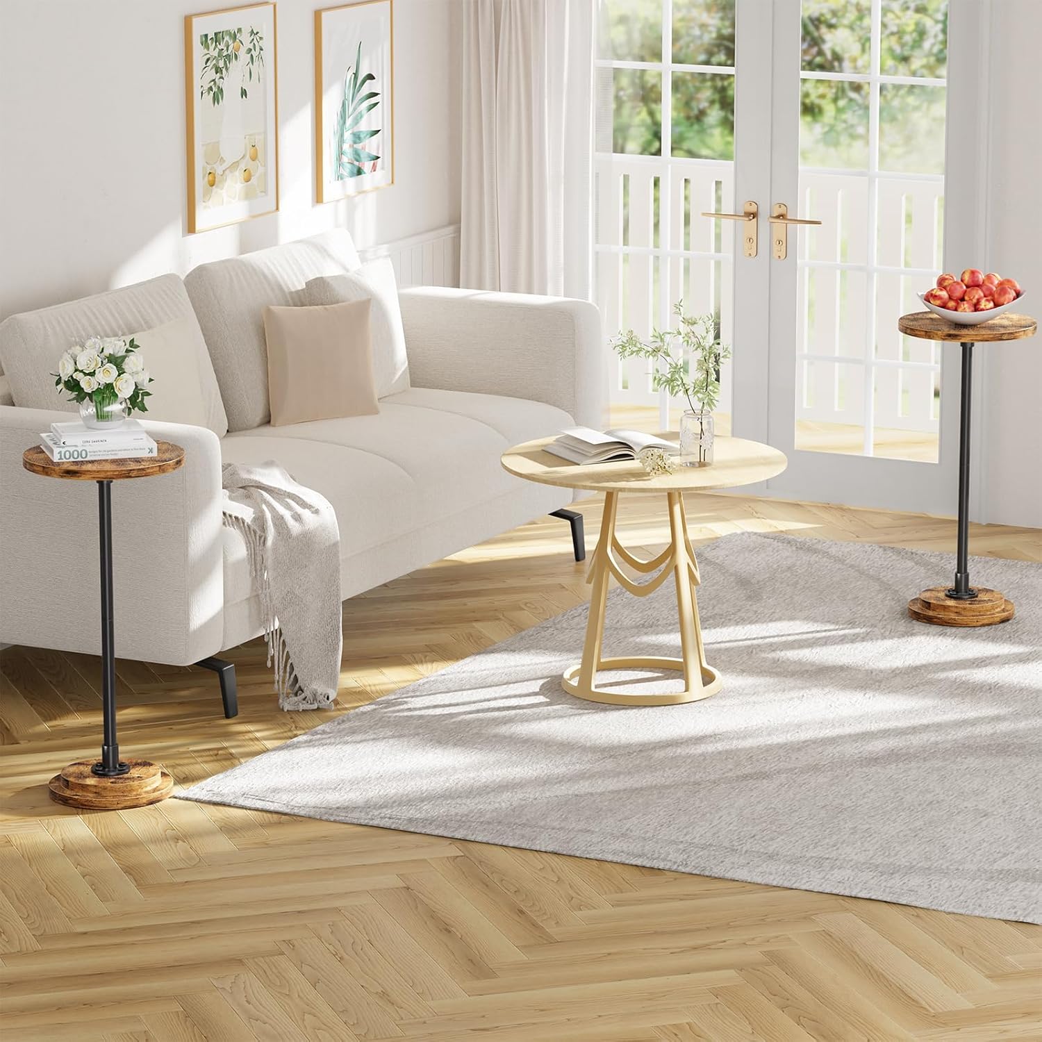 Thumbnail 6 de Simple Trending Small Round Side Table: Rustic Charm Meets Space-Saving Stability