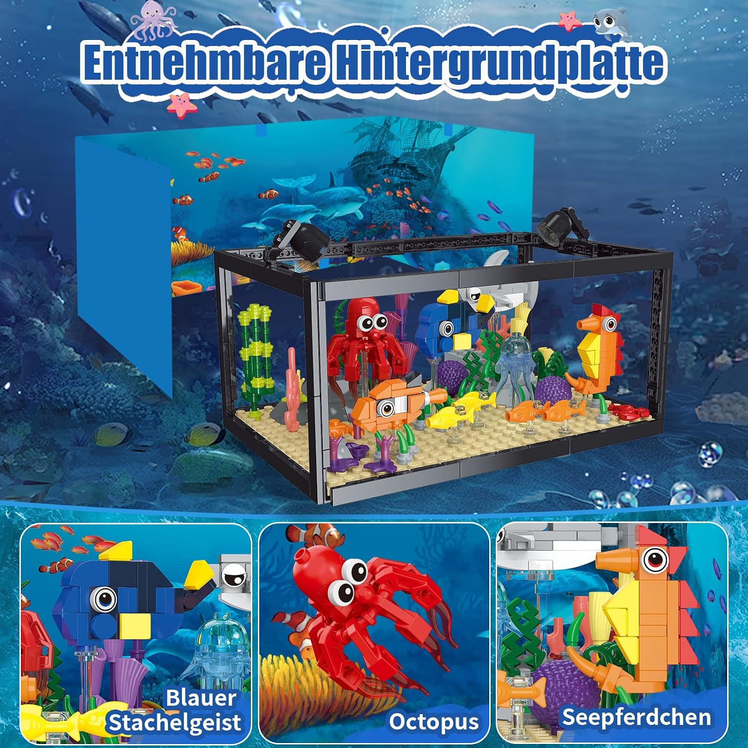 Detalle 2 de 8-in-1 Aquarium Baustein mit LED Licht