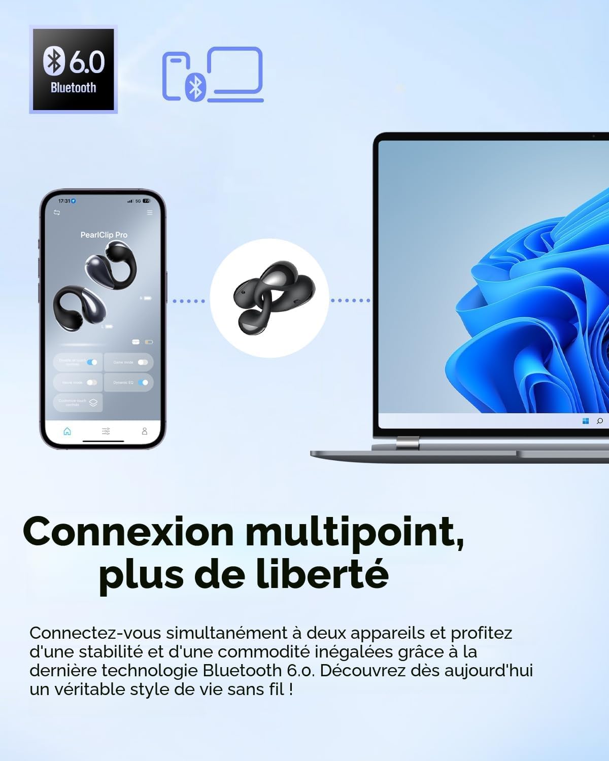 Thumbnail 6 de SoundPEATS Pearlclip Pro 24h écouteurs Bluetooth