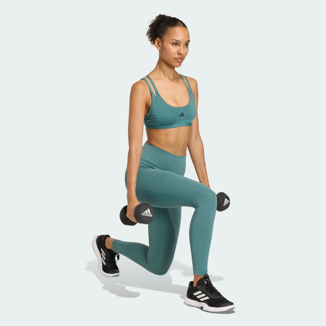 Thumbnail 2 de Sujetador de entrenamiento y tirantes finos para poco impacto Optime – Adidas (Verde)