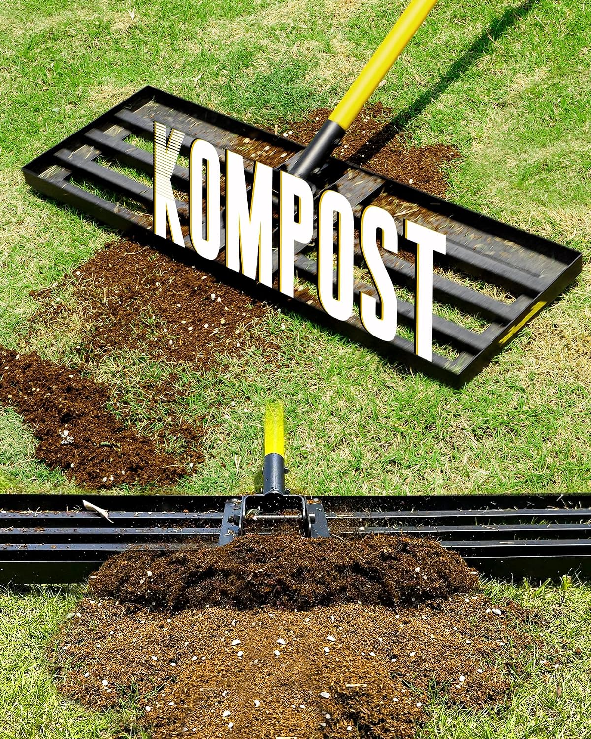 Thumbnail 1 de BlumeTrec Rasen-Nivellierungsrechen (2,13 m) – 76 x 25 cm, Stahlgriff, verstellbar für Hof, Garten & Golfplatz