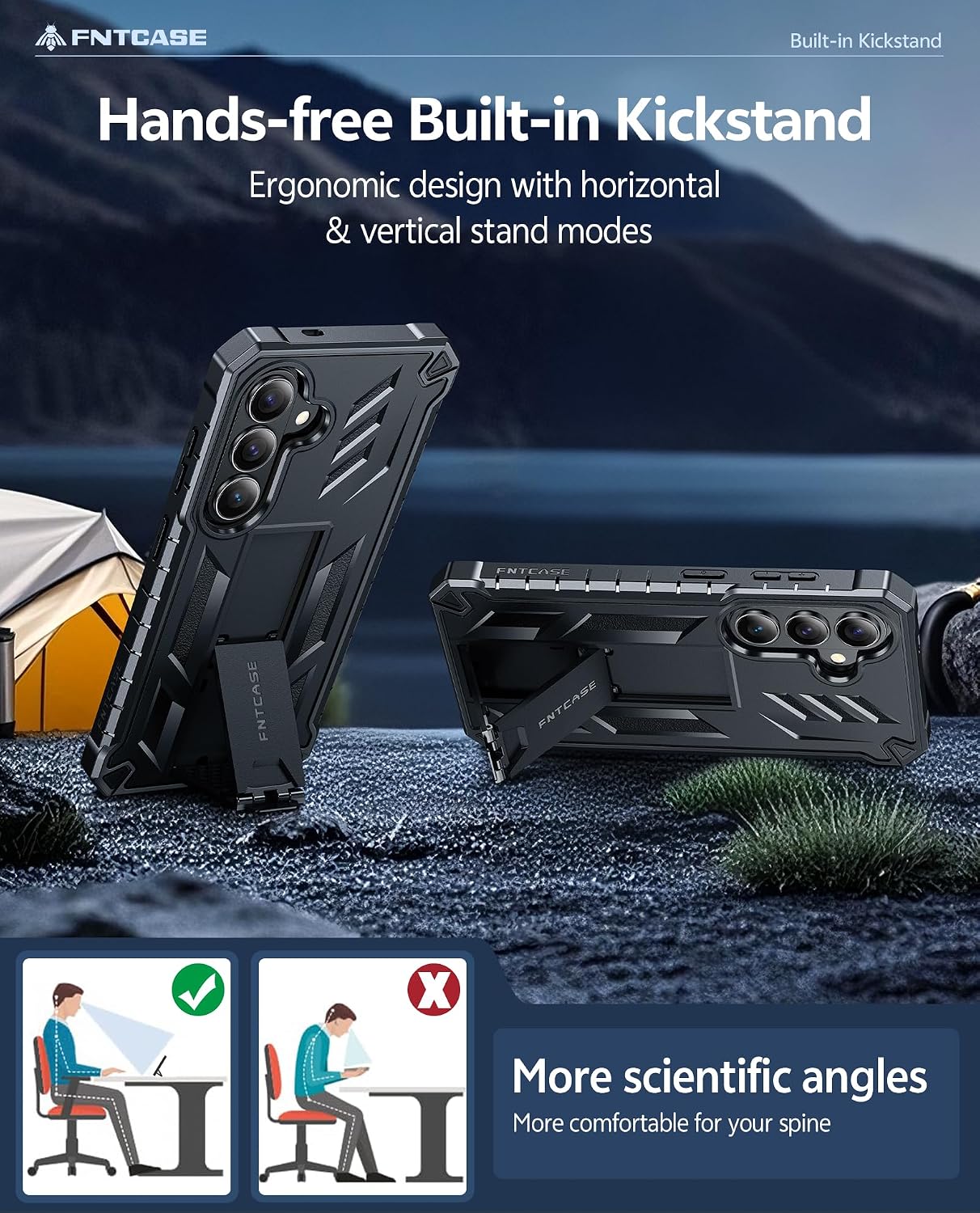 Thumbnail 3 de FNTCASE for Samsung Galaxy S26 Case with Built-in Screen Protector, Dual Front Frames, and Military-Grade Protection