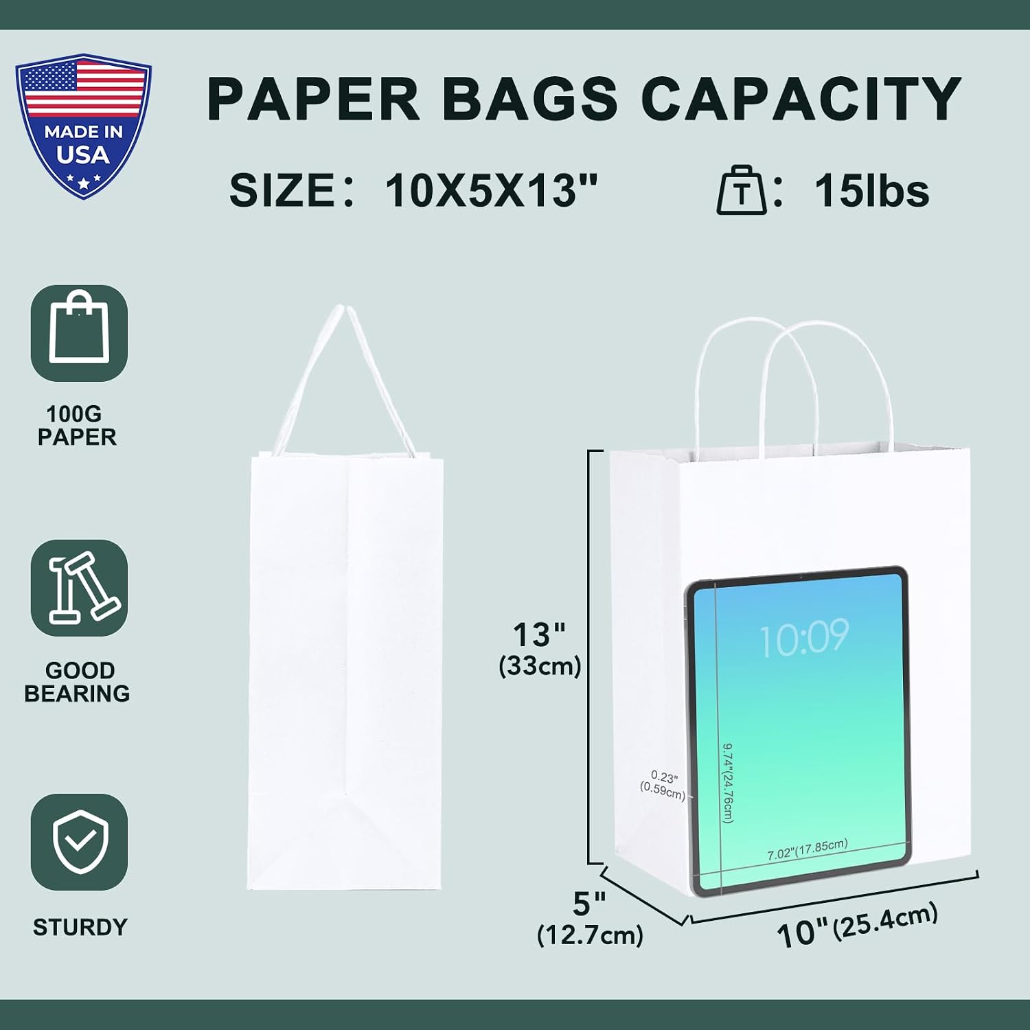 Detalle 2 de METRONIC Paper Bags 10 x 5 x 13 Inches